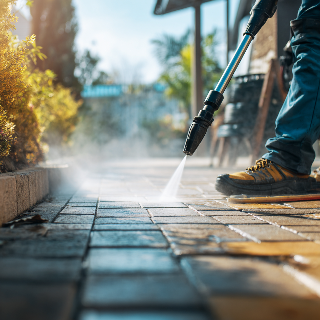 How to pavers with a pressure washer