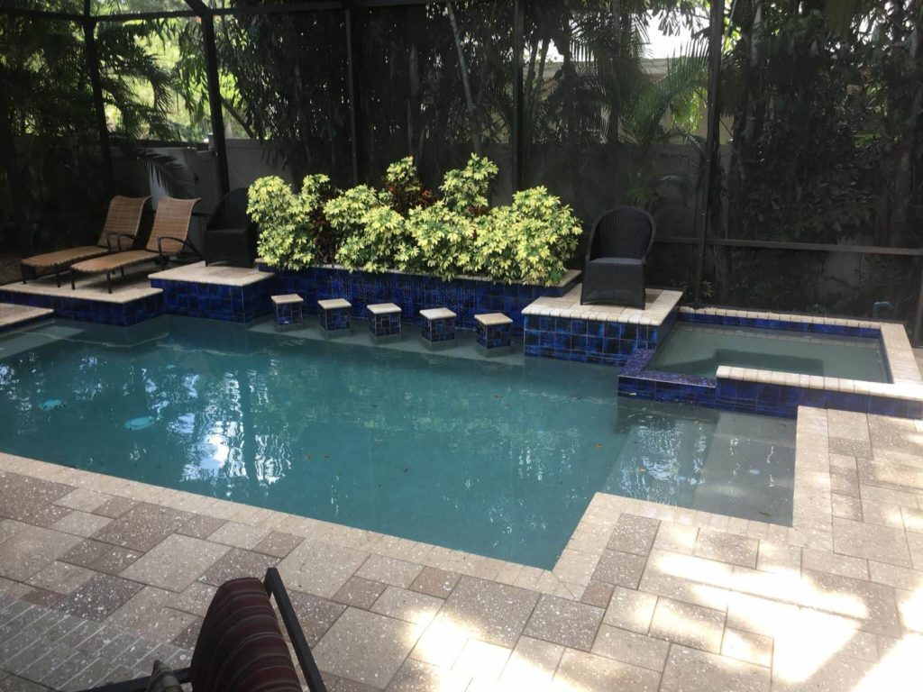 concrete pavers arround pool