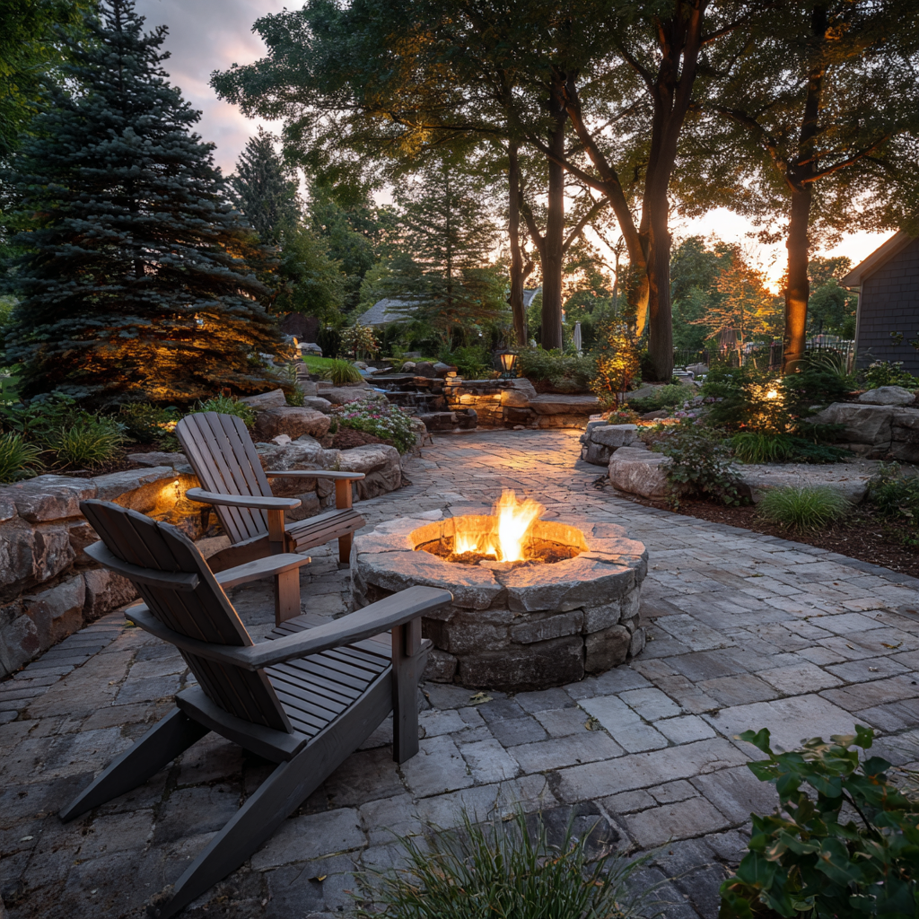 How far should chairs be from a fire pit?