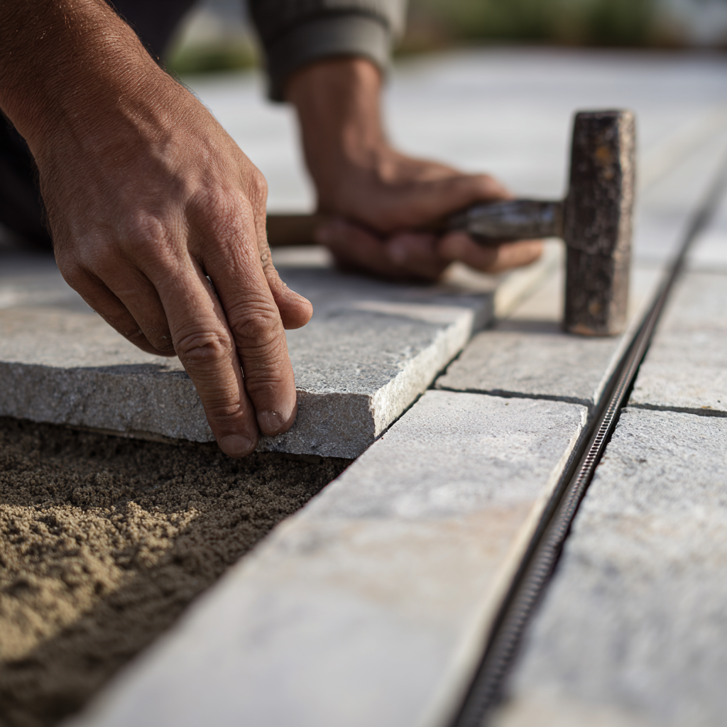 how to install porcelain pavers