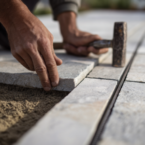 how to install porcelain pavers