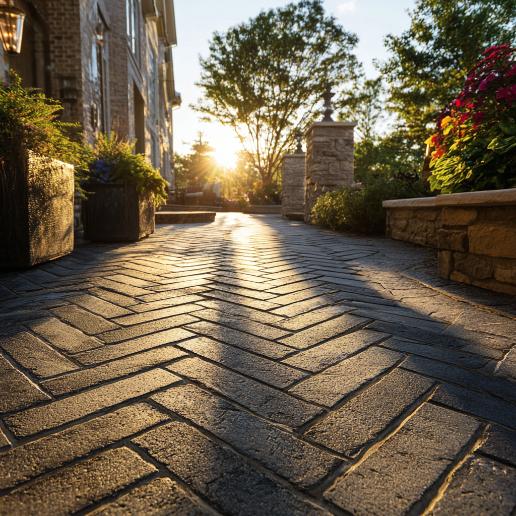 How to lay herringbone pavers