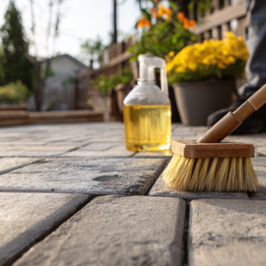 How to clean pavers with vinegar?
