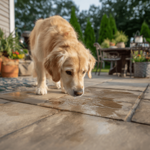 How to clean dog pee off pavers?