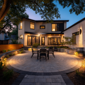 How to make a round patio with square pavers