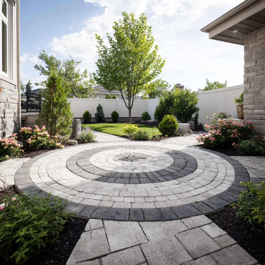 How to make a round patio with square pavers