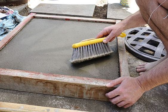 Close up on an example of mold for a concrete paver.