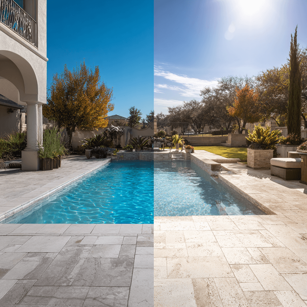 Pavers vs travertine for pool deck