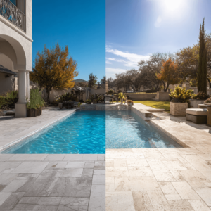 Pavers vs travertine for pool deck