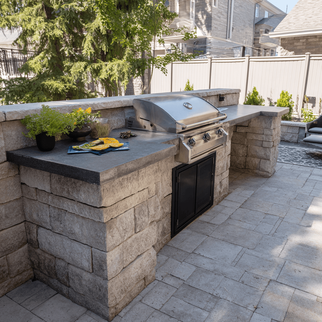 Paver grill station