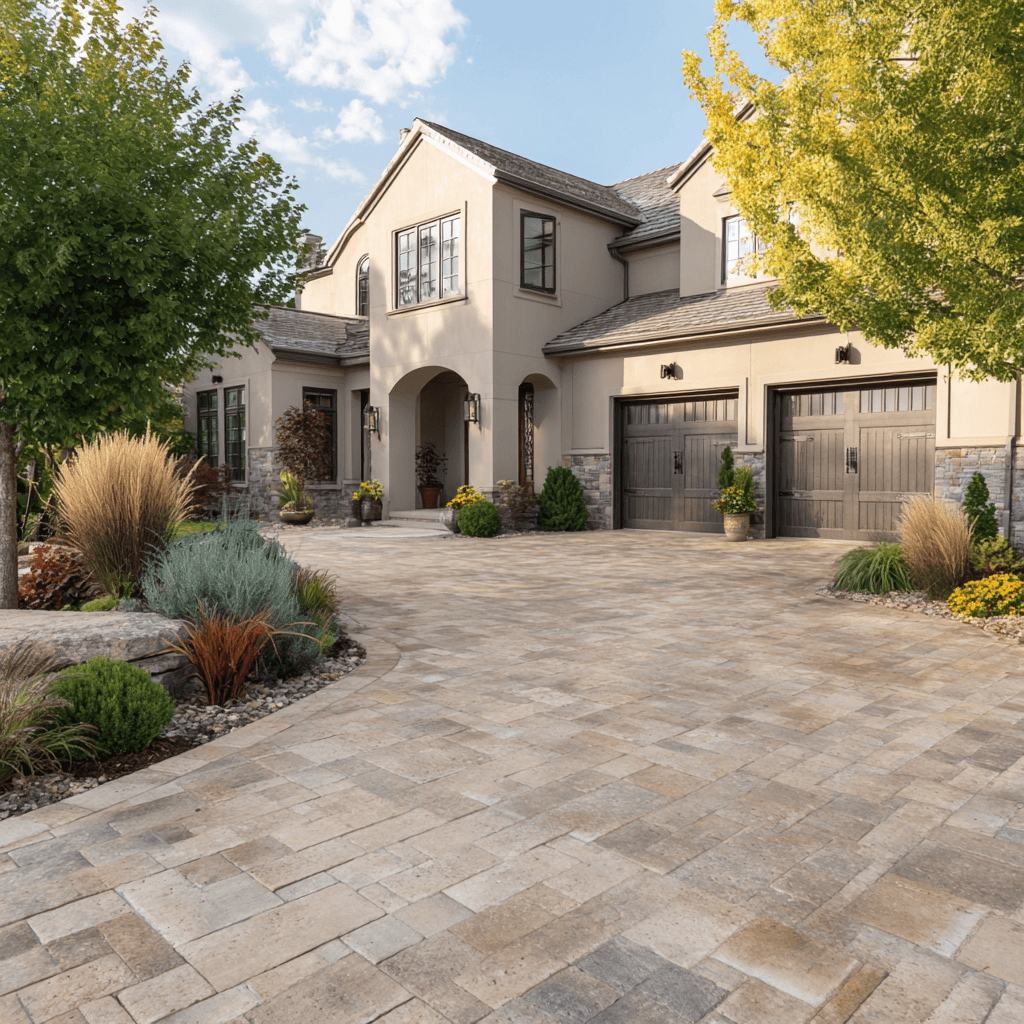 What color of pavers goes with a beige house? Paver choices