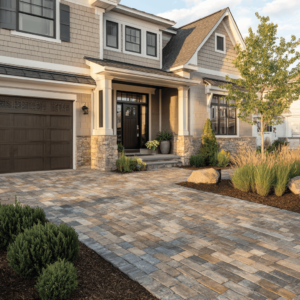 What color of pavers goes with a tan house? Paver choices