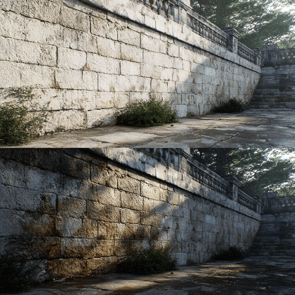 How to clean mold off retaining walls
