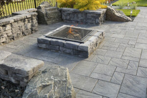 building a square fire pit with pavers