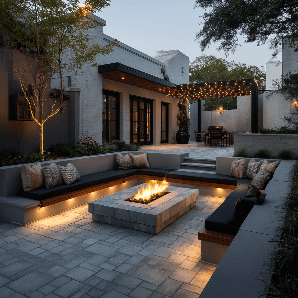 Building a square fire pit with pavers