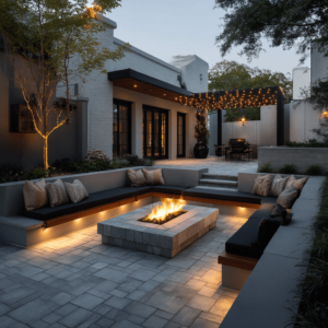 Building a square fire pit with pavers