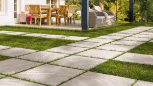 how to install pavers on grass