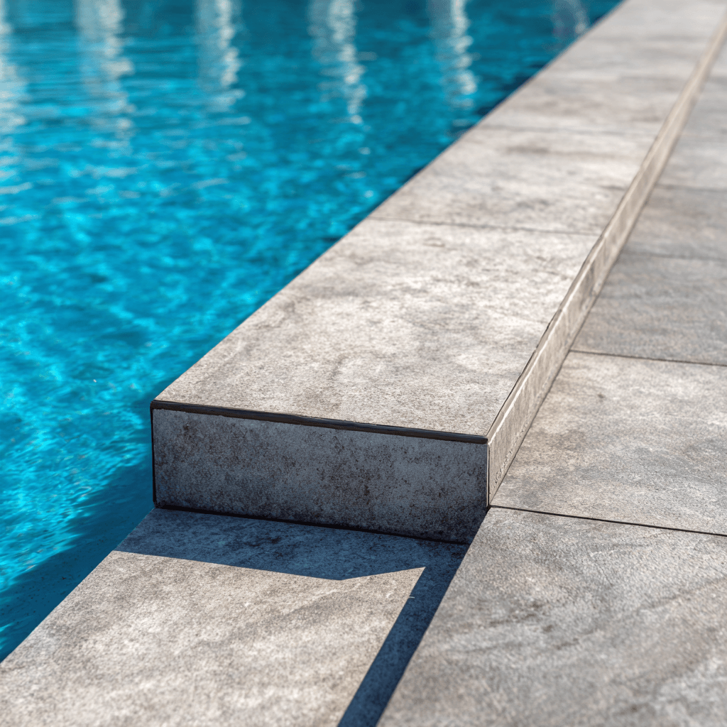 Porcelain paver coping