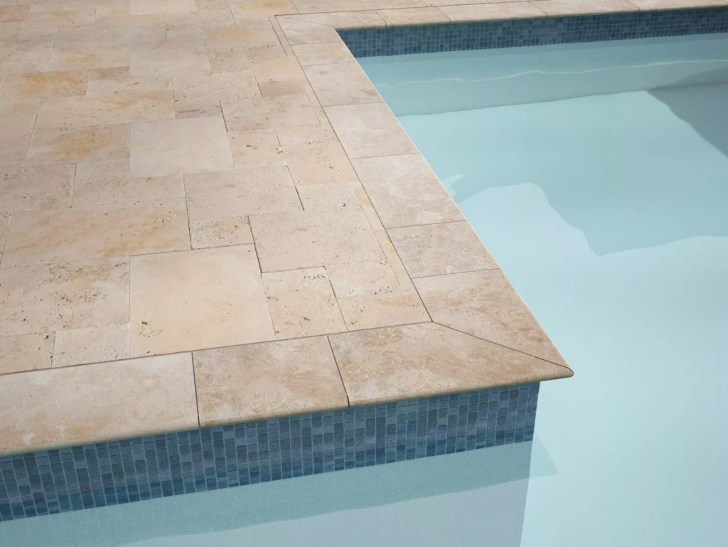 Tumbled travertine pavers