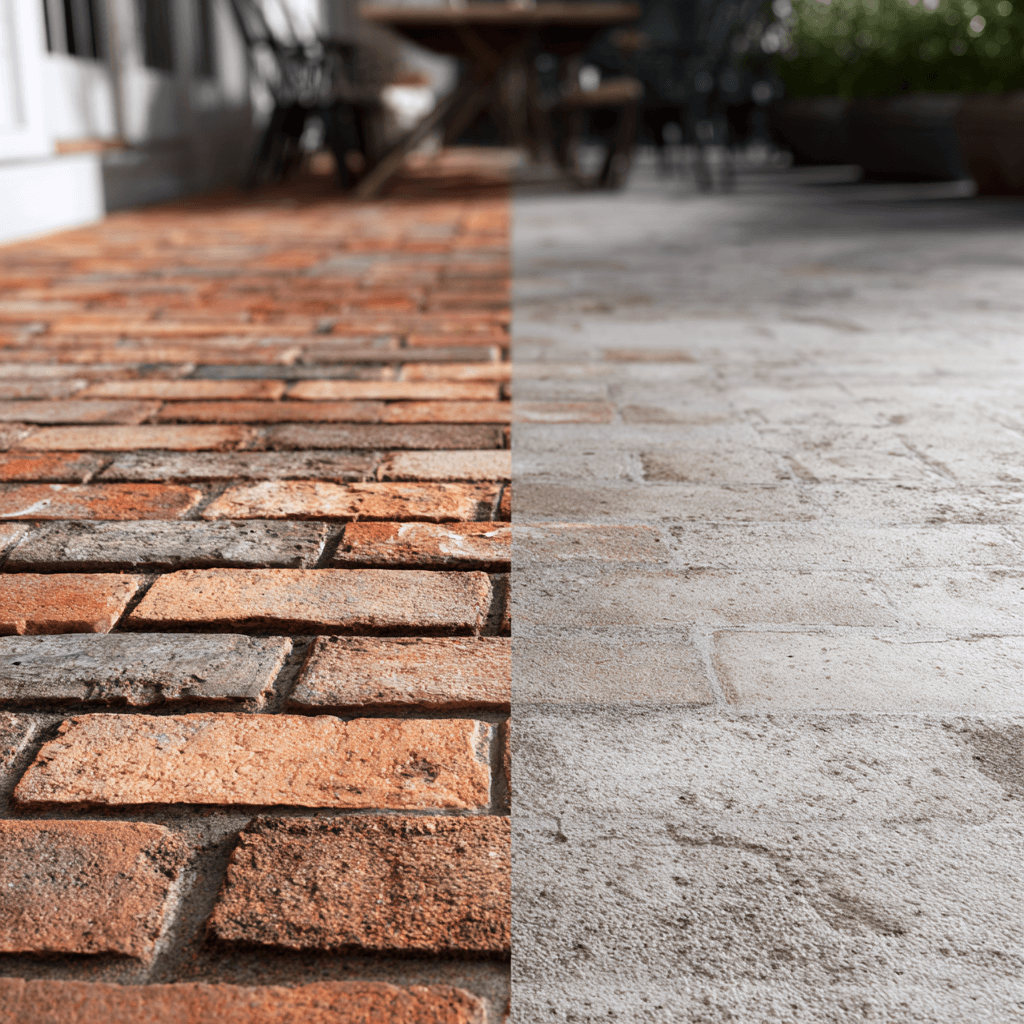 Can you pour concrete over brick pavers?