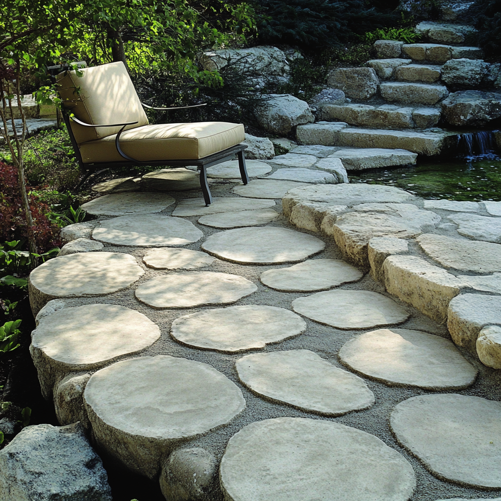 Round concrete pavers