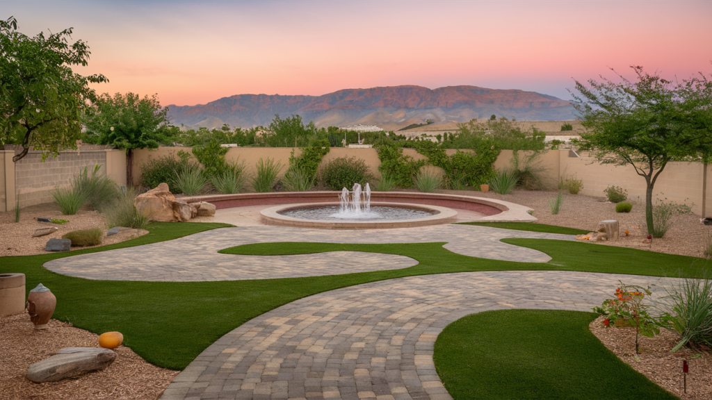 Pavers with turf design