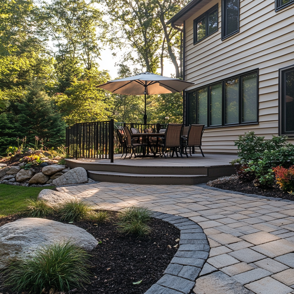 Check out 5 popular deck designs with pavers 