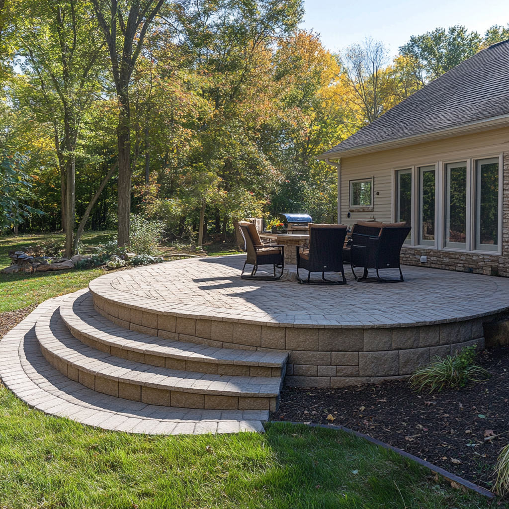 Deck designs with pavers