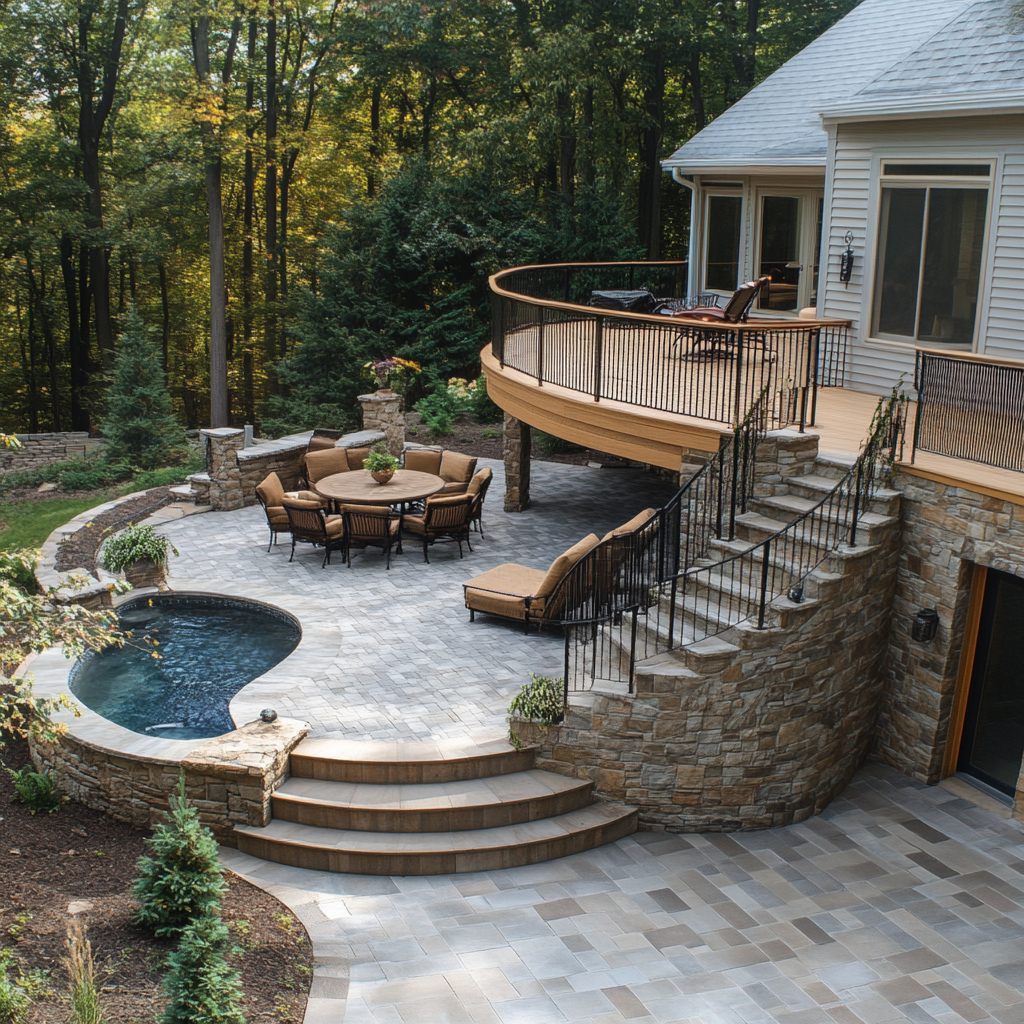 Check out 5 popular deck designs with pavers 