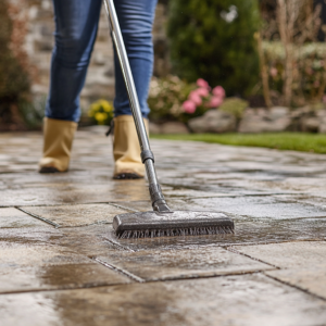 How to clean paving stones without a pressure washer in 7 steps