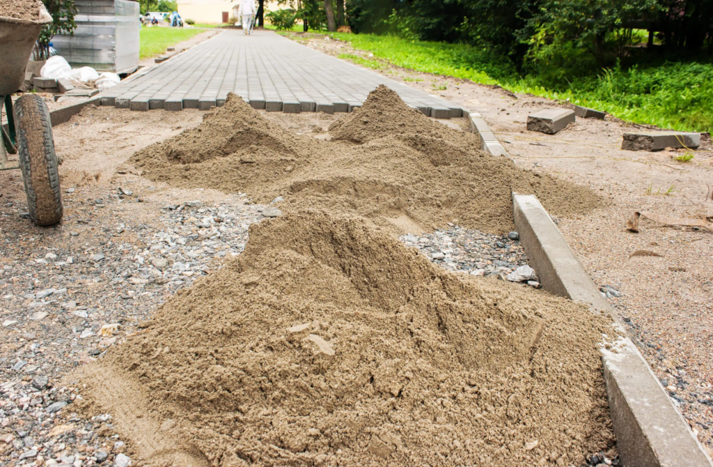 paving sand installation