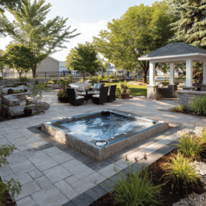 How to build a hot tub base with pavers