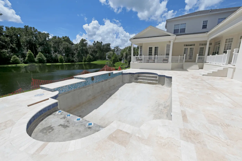pool pavers in the sun