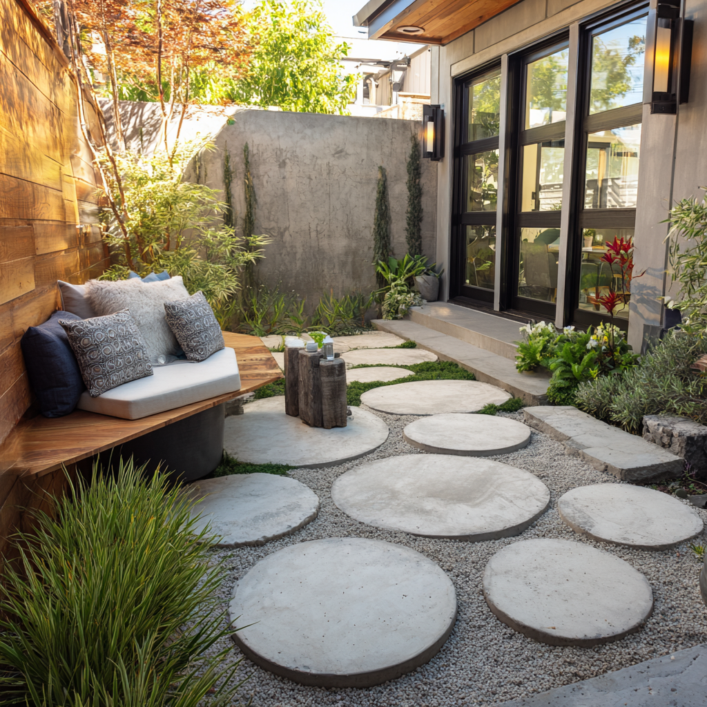 Round concrete pavers