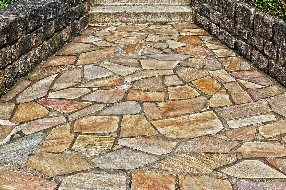 flagstone pavers in patio