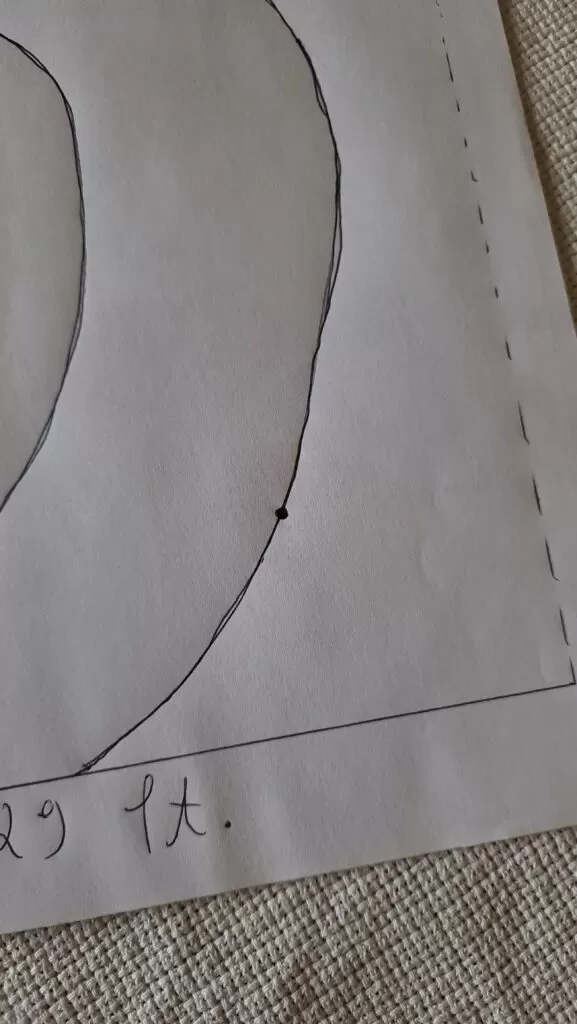 Sketch of curved paver with straight lines