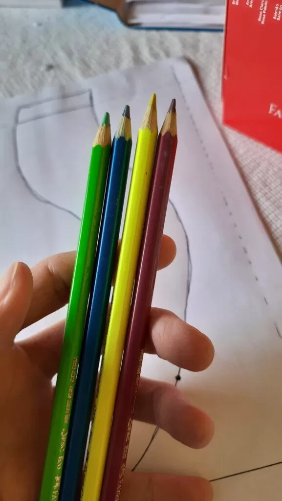 Sketch of curved paver with straight lines