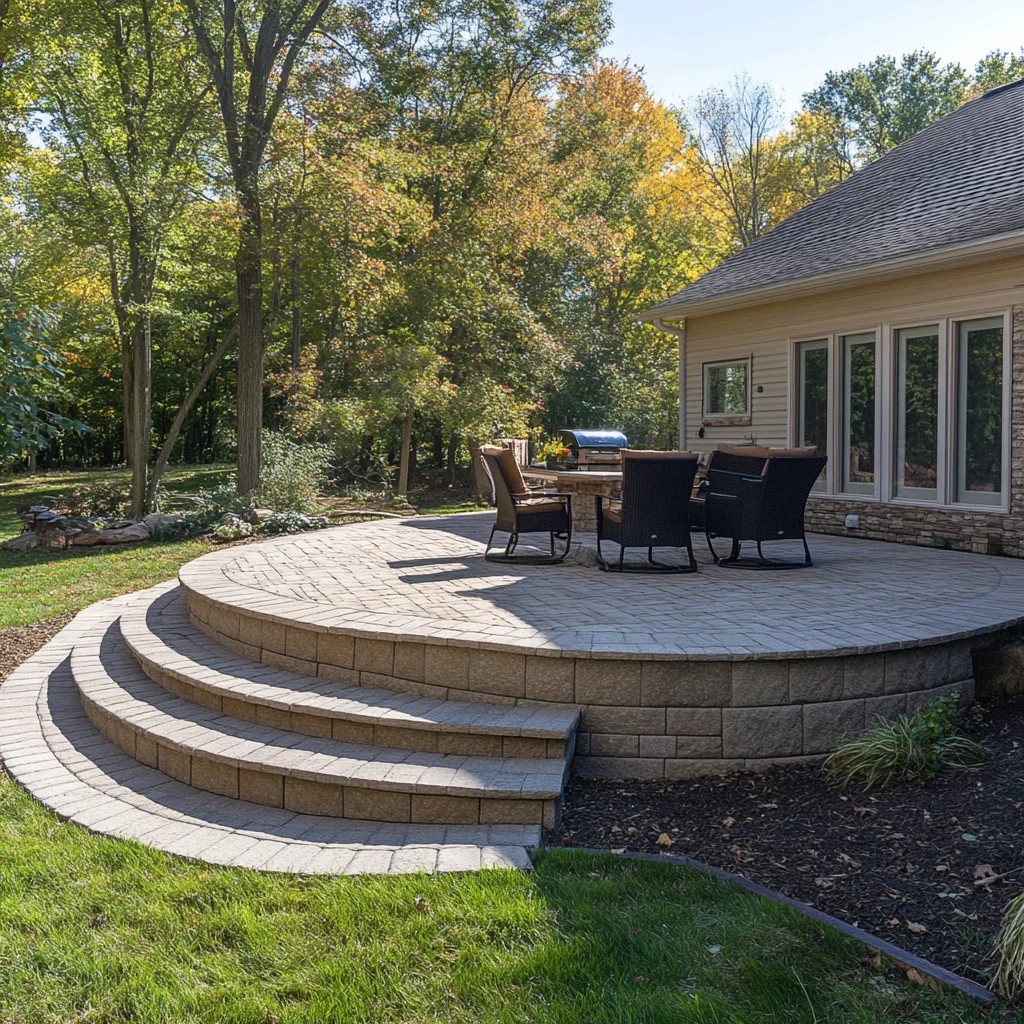 Deck designs with pavers